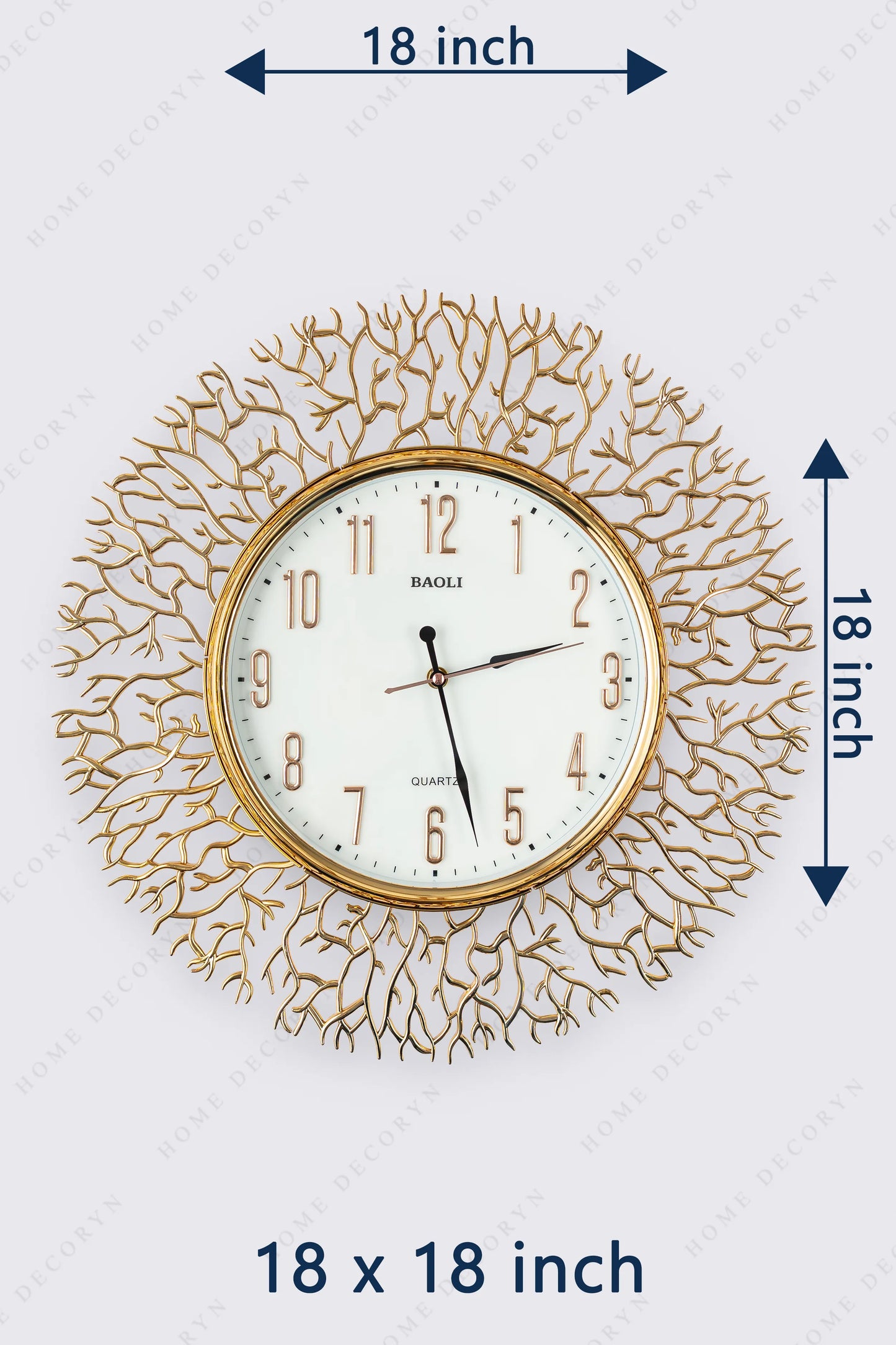 Golden Willow Chrome Wall Clock