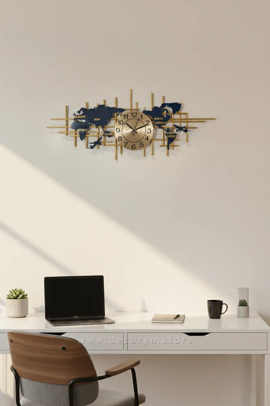 Royal Globe Golden Wall Clock