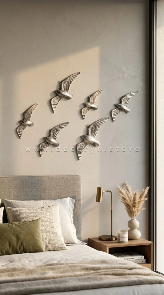 Soaring Sparrows Wall Sculpture Set (Pack of 6)