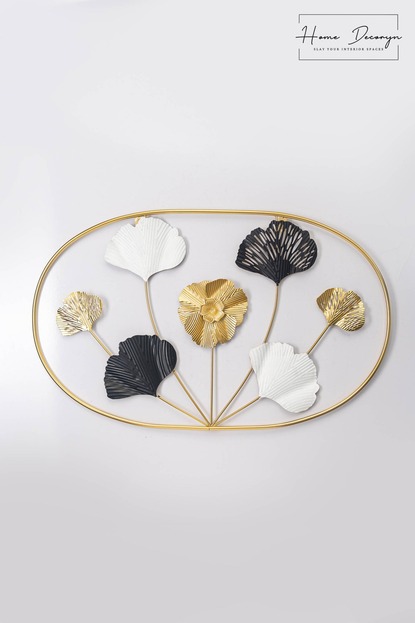Golden Bloom Oval Metal Frame