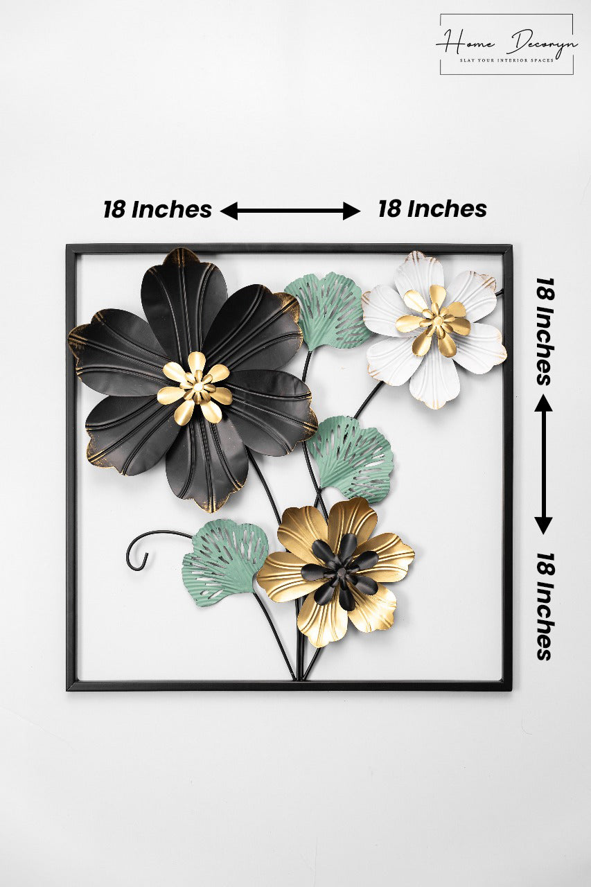 Metal Square Wall Motif For Home Decoration