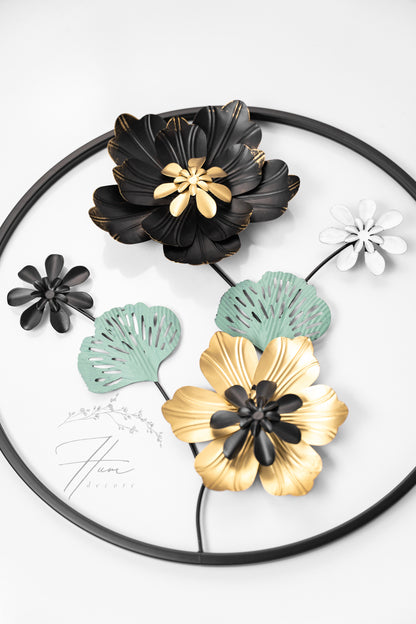 GD FLOWER RD METAL WALL ART