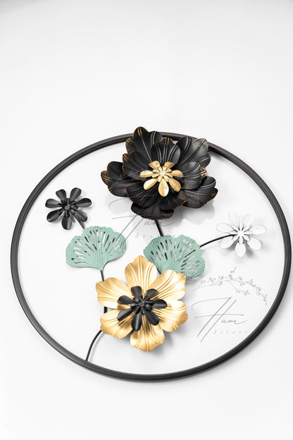 GD FLOWER RD METAL WALL ART