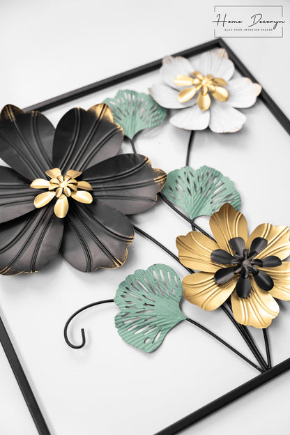 Metal Square Wall Motif For Home Decoration