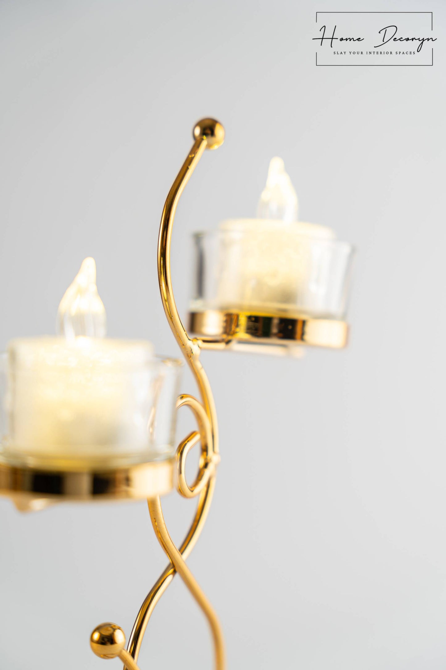Golden Sway Dual Candle Stand
