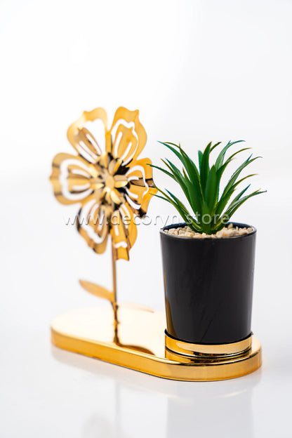 Golden Chrome Blossom Table Décor