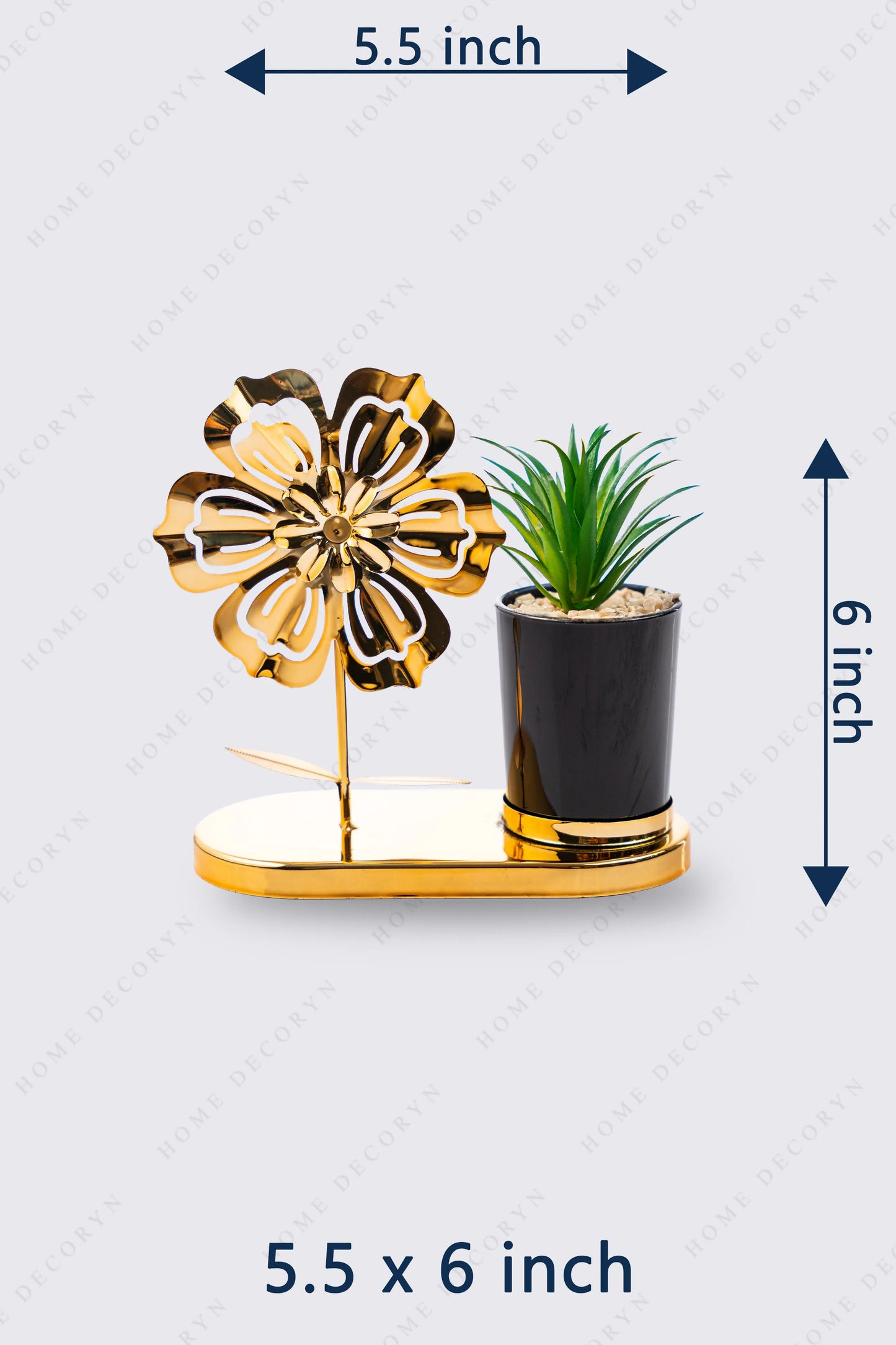 Golden Chrome Blossom Table Décor