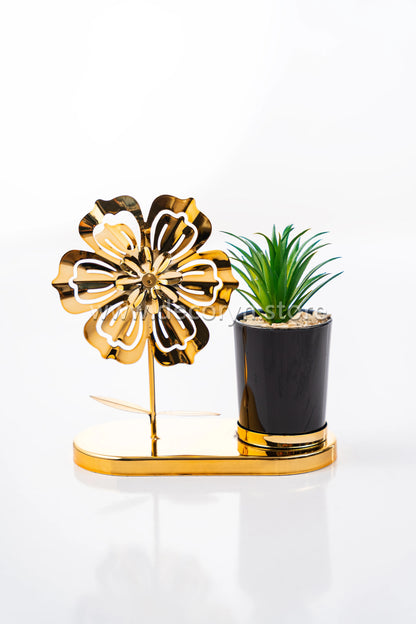 Golden Chrome Blossom Table Décor