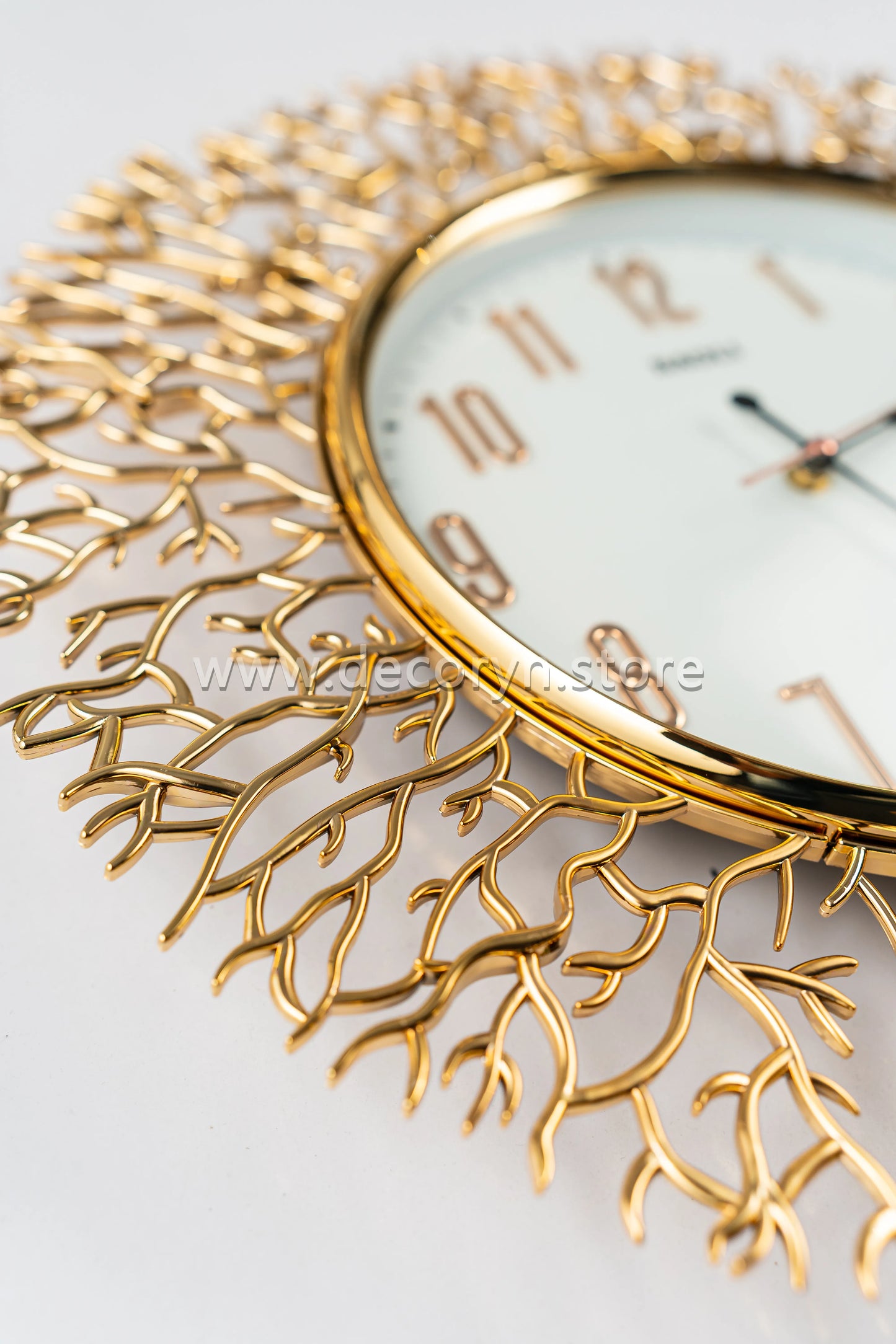 Golden Willow Chrome Wall Clock