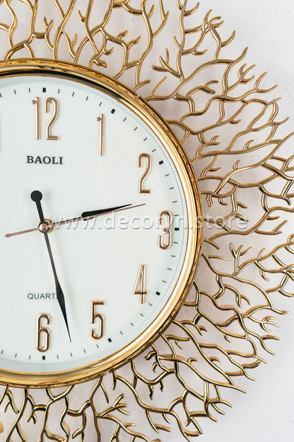 Golden Willow Chrome Wall Clock