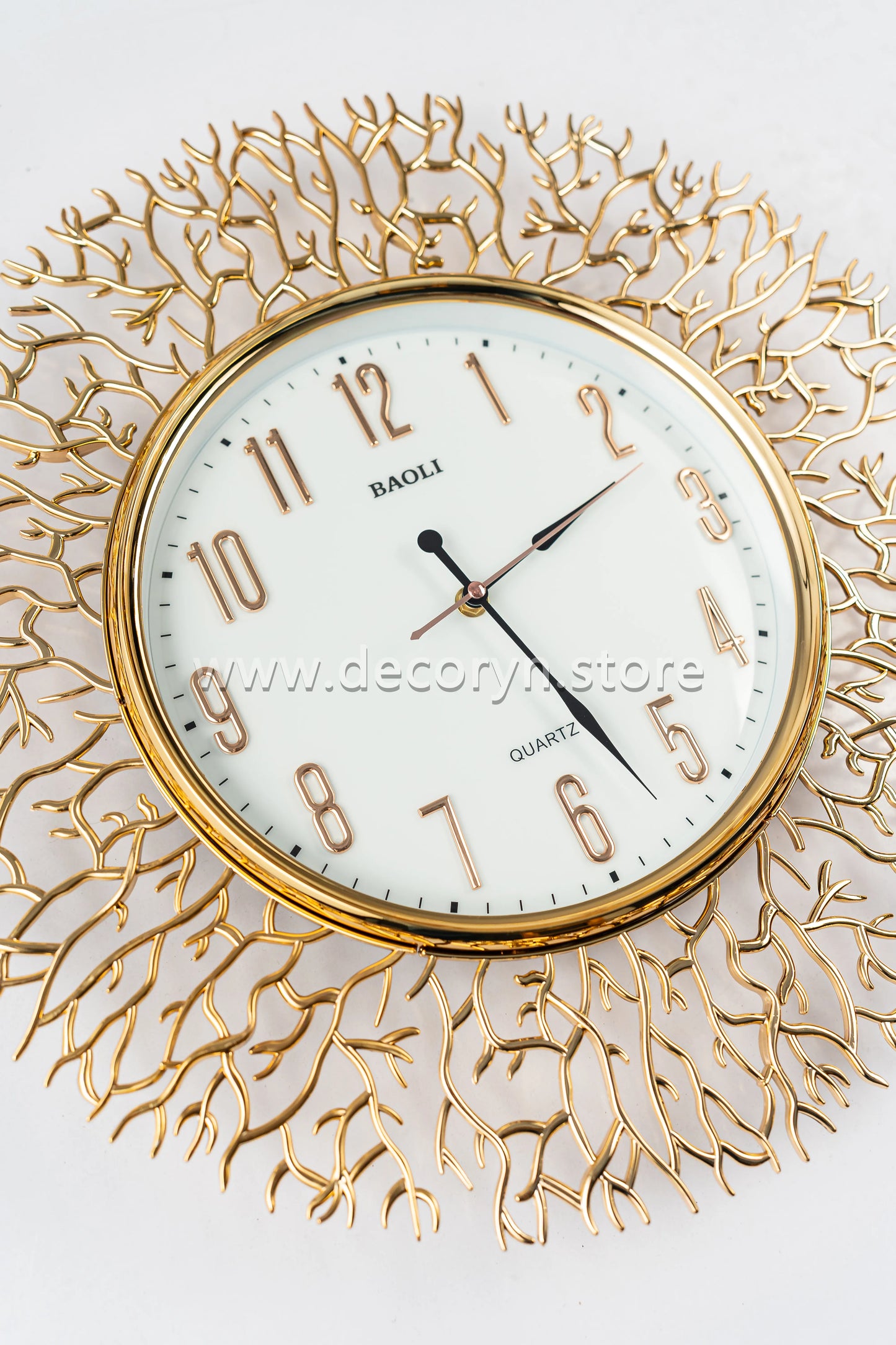 Golden Willow Chrome Wall Clock