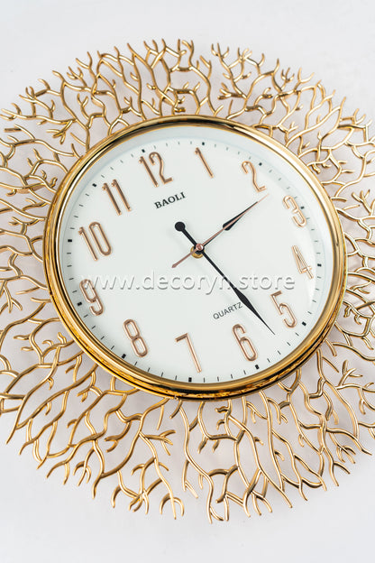 Golden Willow Chrome Wall Clock
