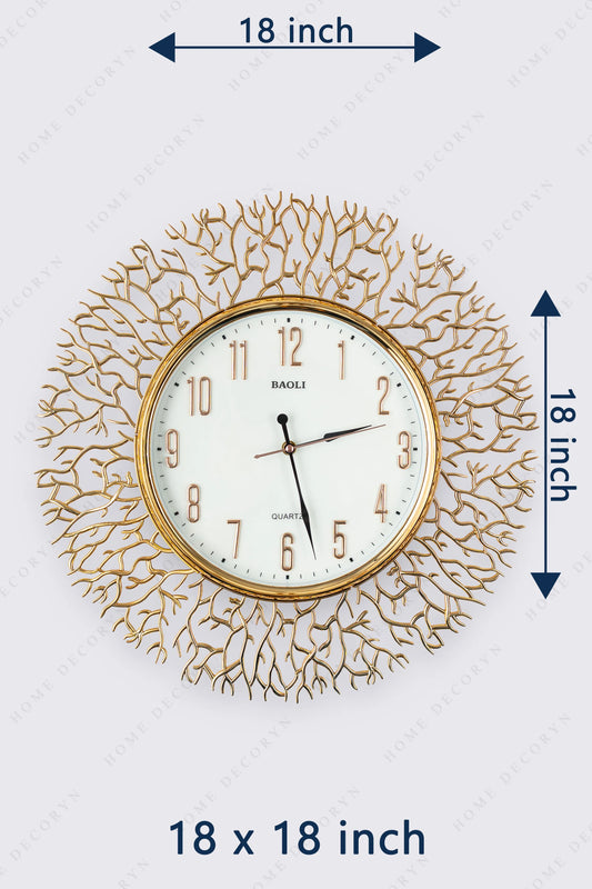 Golden Willow Chrome Wall Clock