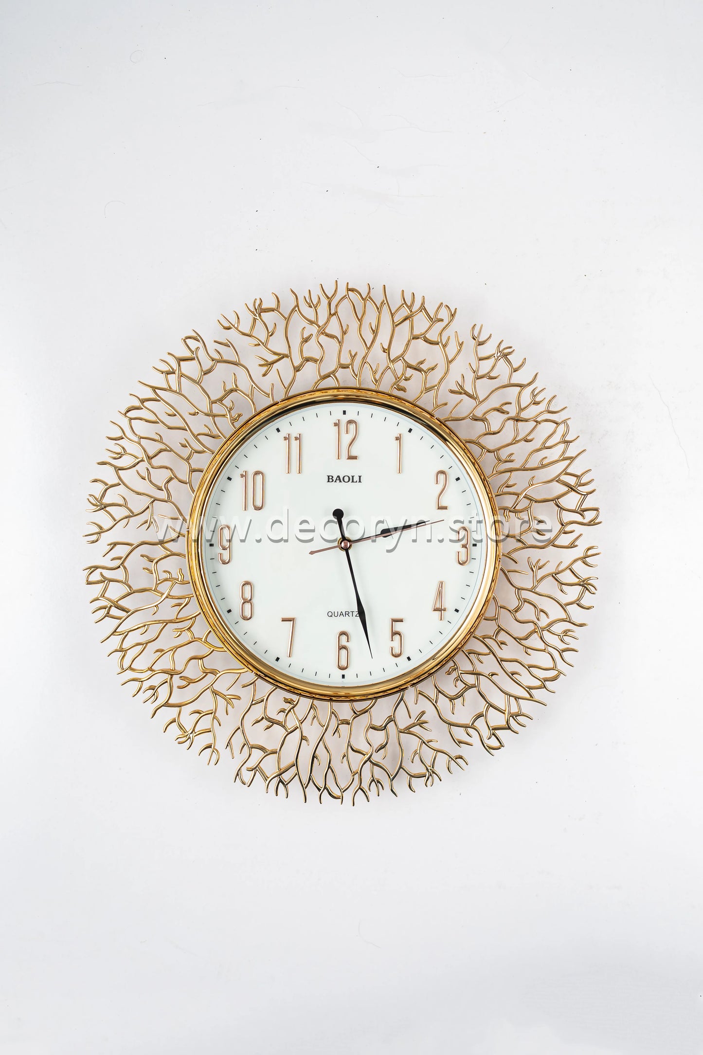 Golden Willow Chrome Wall Clock