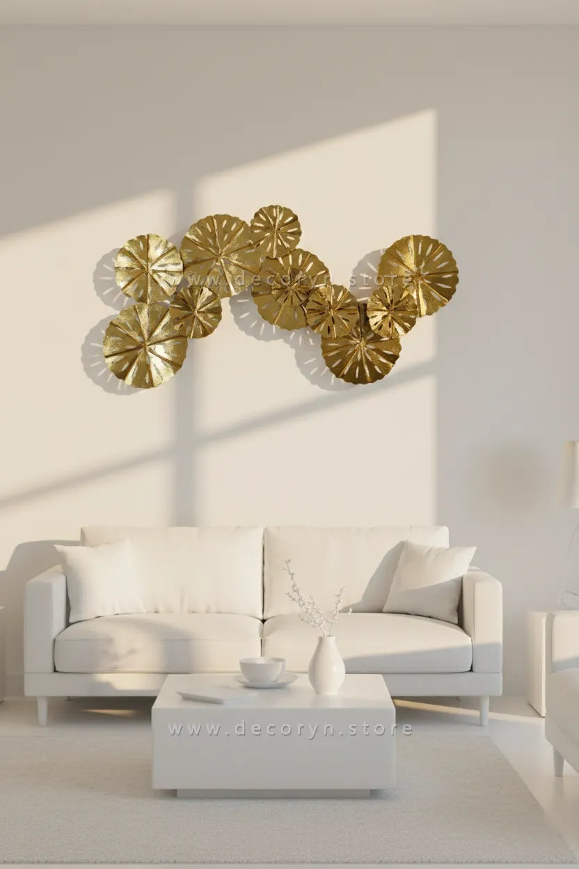 Golden Zigzag Bloom Wall Art