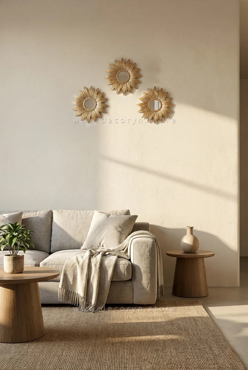 Golden Bloom Mirror Wall Accent