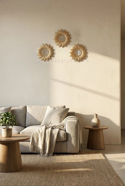 Golden Bloom Mirror Wall Accent