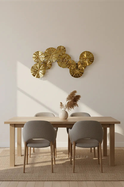 Golden Zigzag Bloom Wall Art