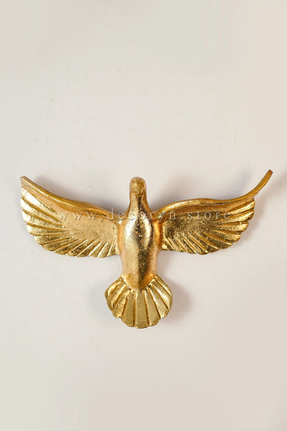 Golden Flight Wall Bird Sculptures – Set of 6