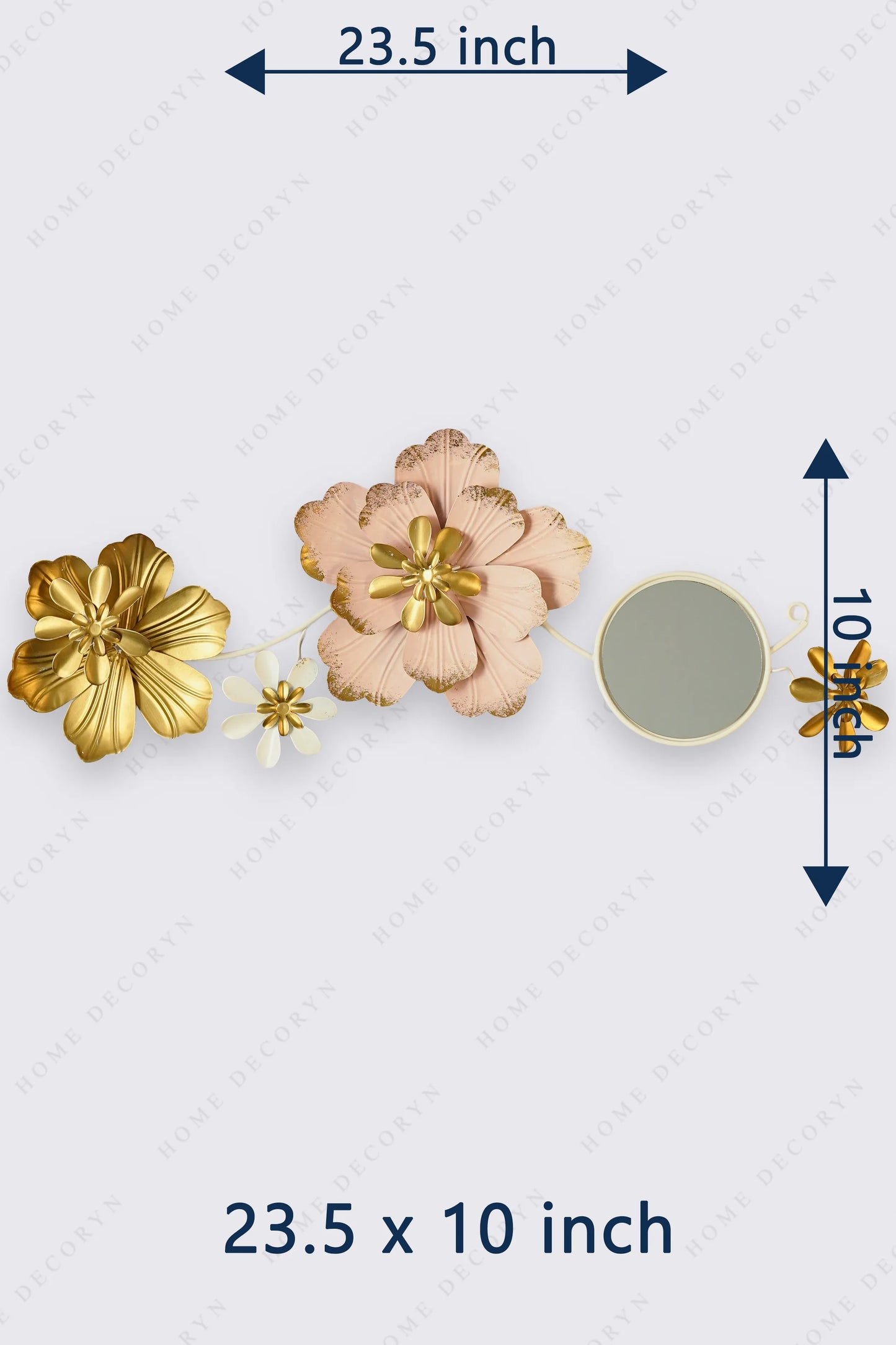 Peach Bloom Reflect Metal Wall Art