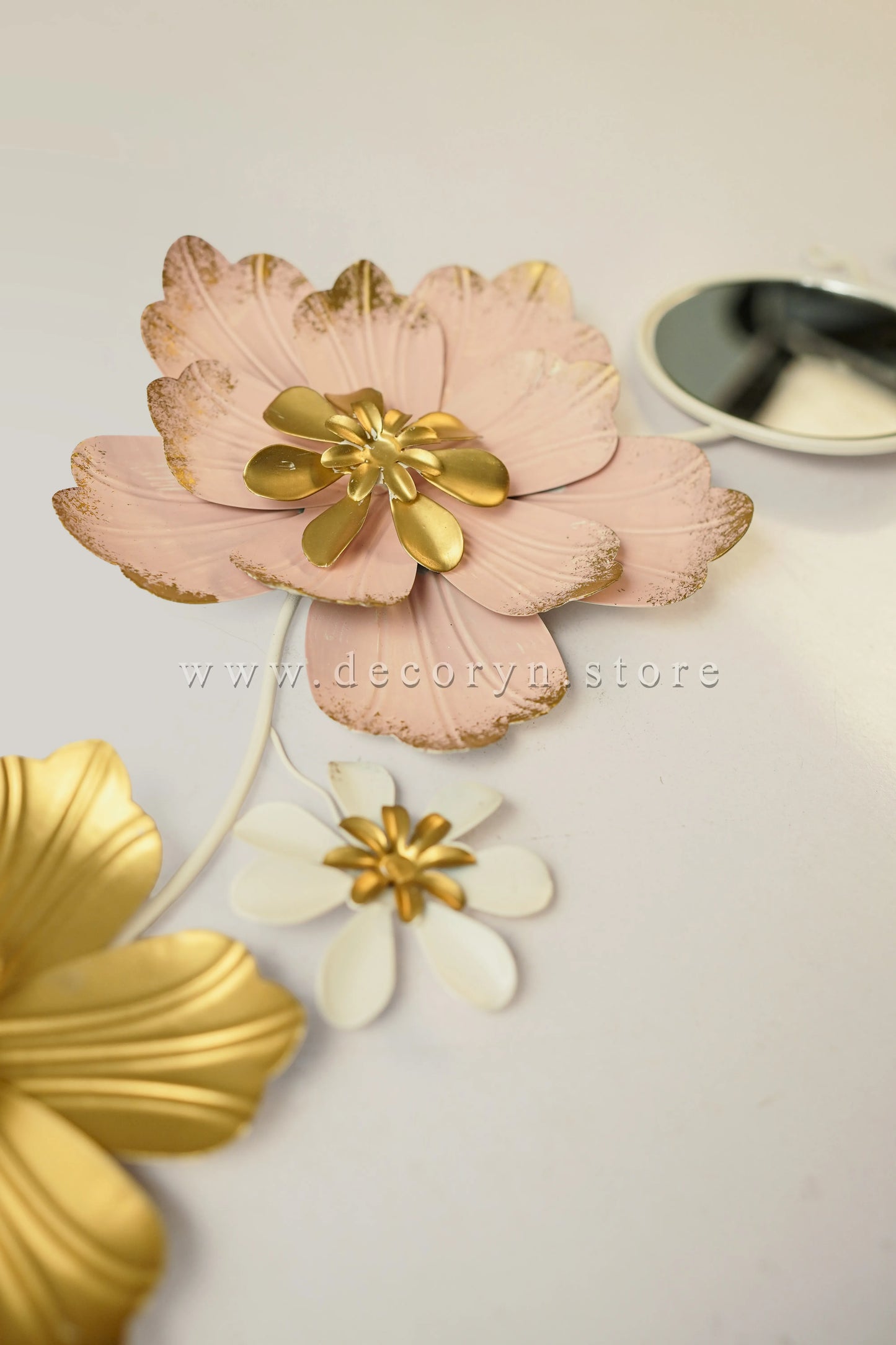 Peach Bloom Reflect Metal Wall Art