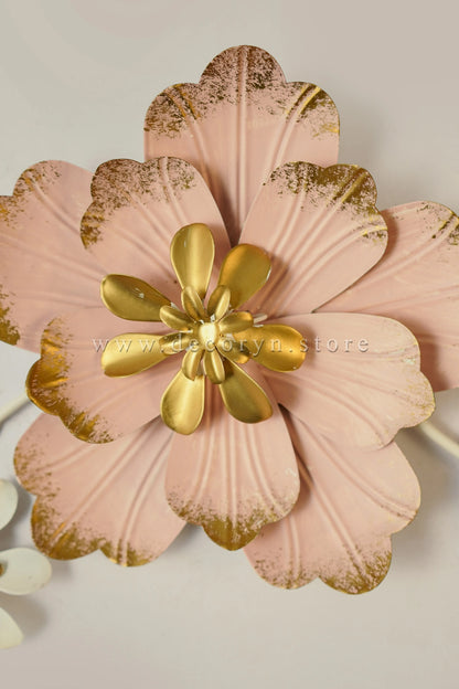 Peach Bloom Reflect Metal Wall Art