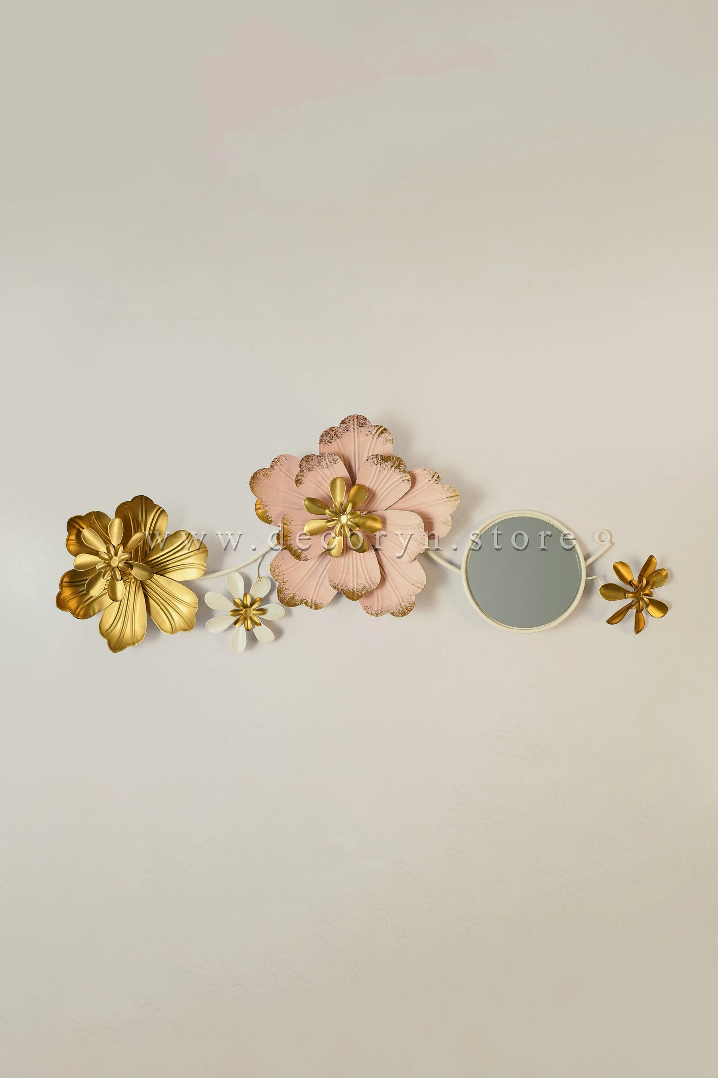 Peach Bloom Reflect Metal Wall Art