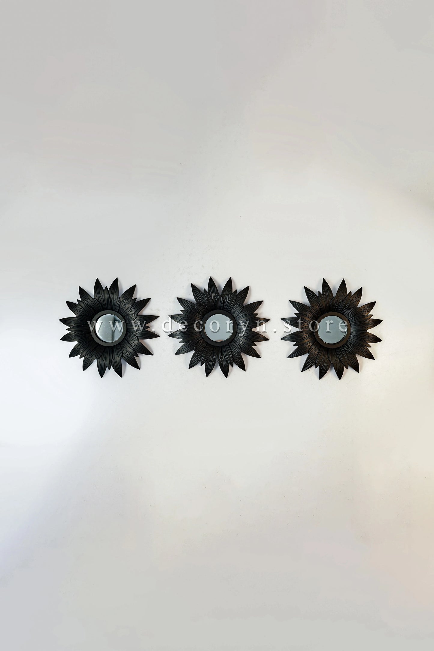 Midnight Bloom Mirror Wall Accent - 3pcs