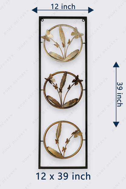 Golden Orbit Floral Wall Frame