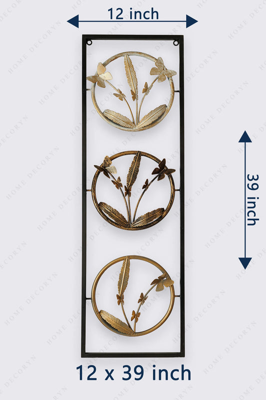 Golden Orbit Floral Wall Frame