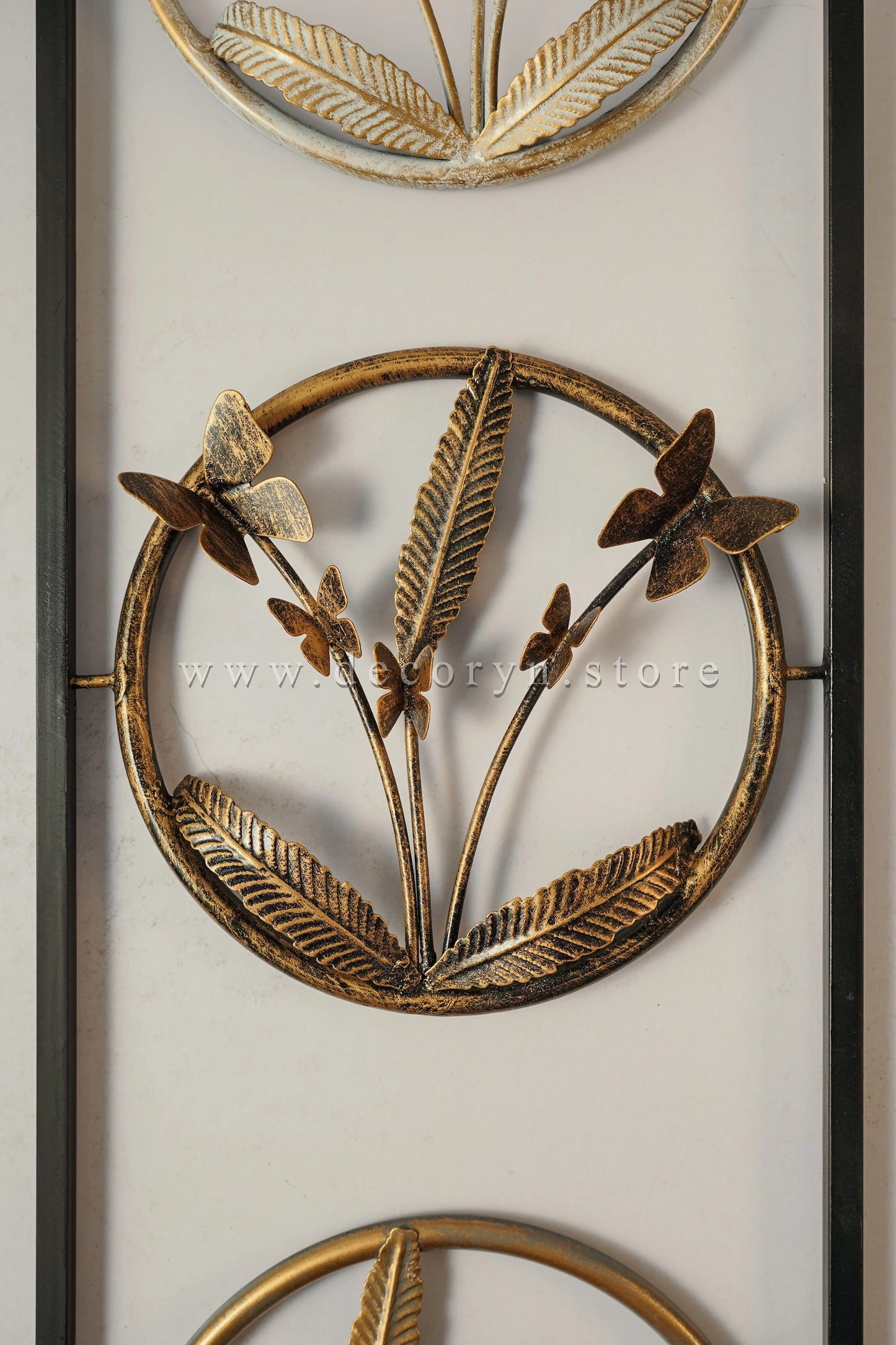 Golden Orbit Floral Wall Frame