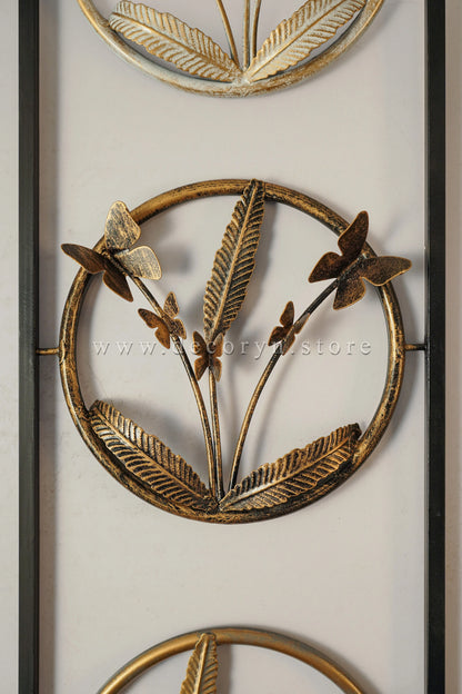 Golden Orbit Floral Wall Frame
