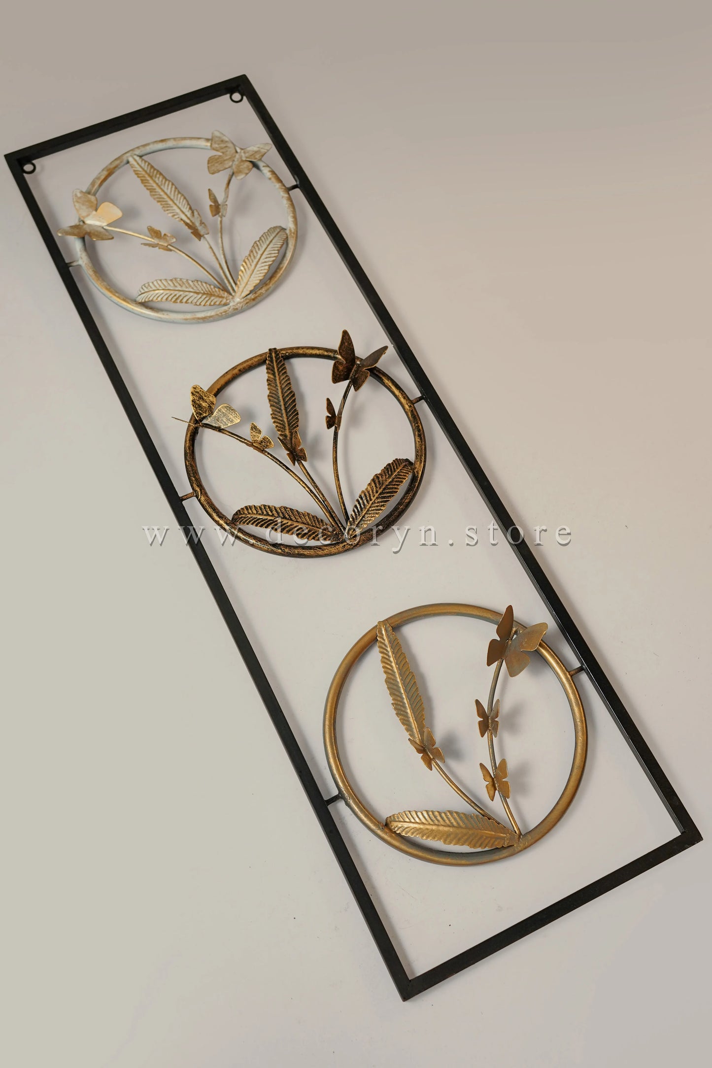 Golden Orbit Floral Wall Frame