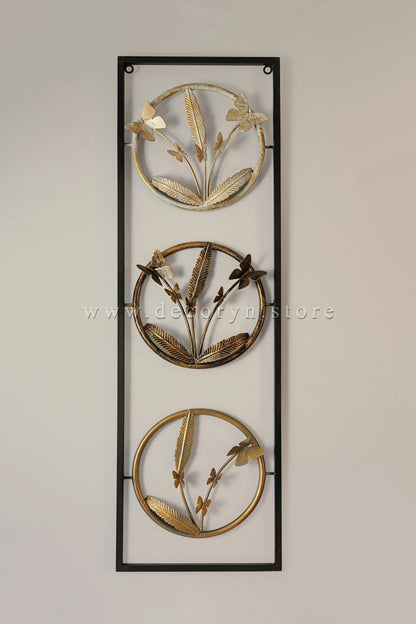 Golden Orbit Floral Wall Frame