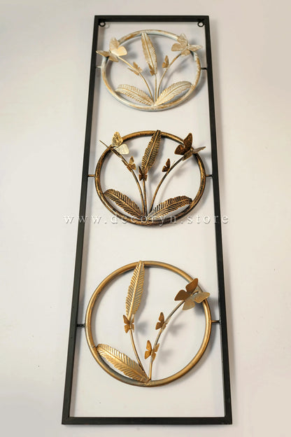 Golden Orbit Floral Wall Frame