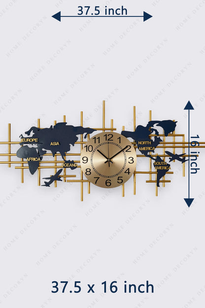 Royal Globe Golden Wall Clock