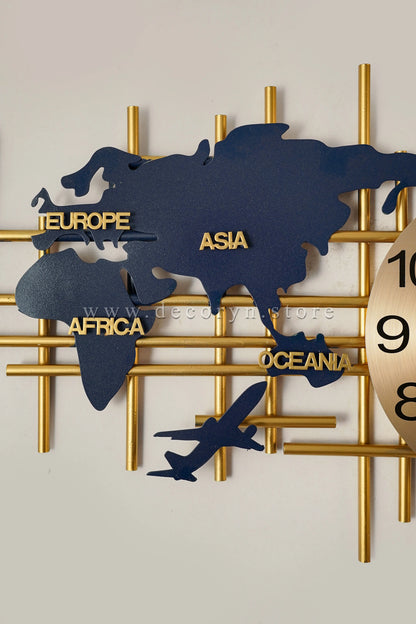 Royal Globe Golden Wall Clock