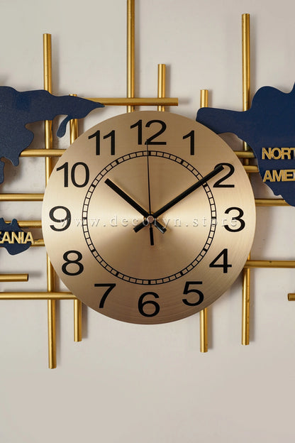 Royal Globe Golden Wall Clock