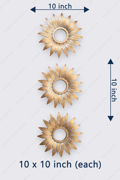 Golden Bloom Mirror Wall Accent