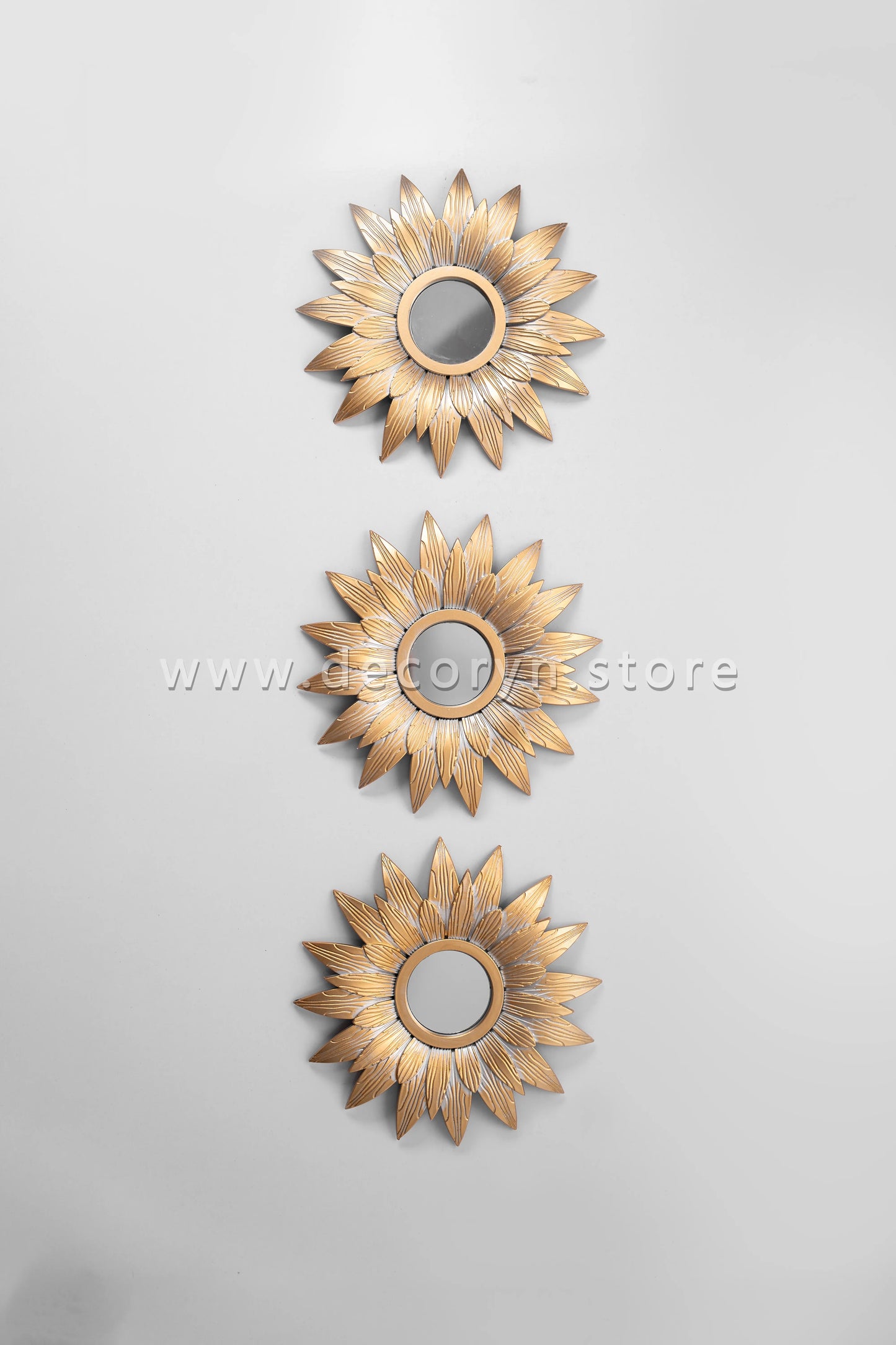 Golden Bloom Mirror Wall Accent