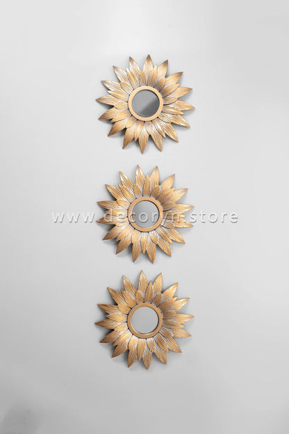 Golden Bloom Mirror Wall Accent