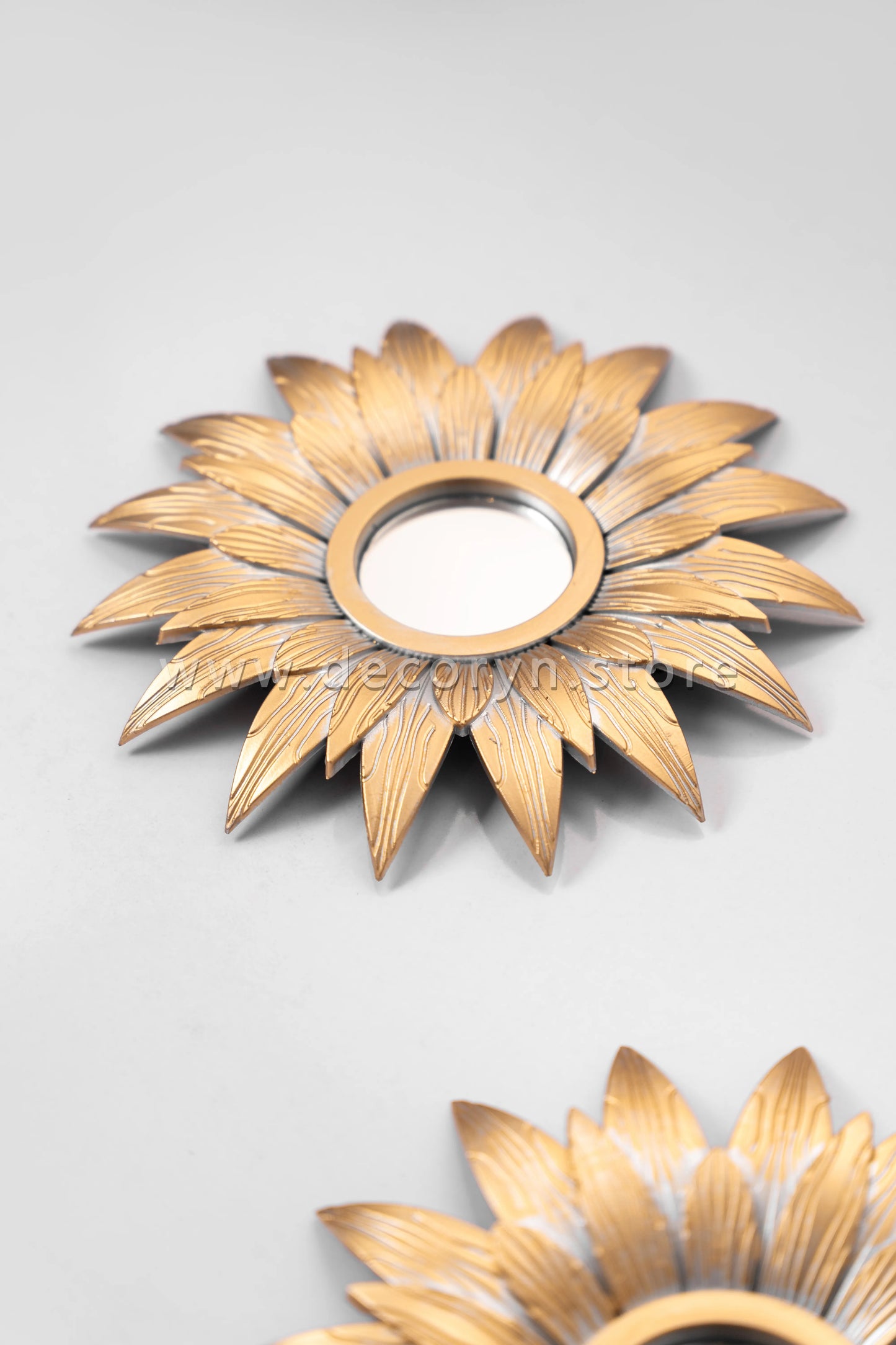 Golden Bloom Mirror Wall Accent