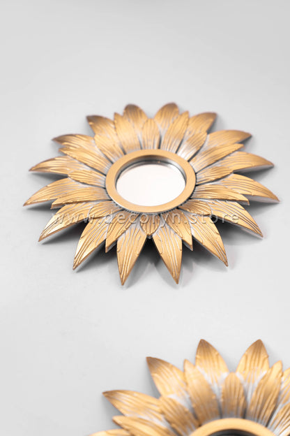 Golden Bloom Mirror Wall Accent