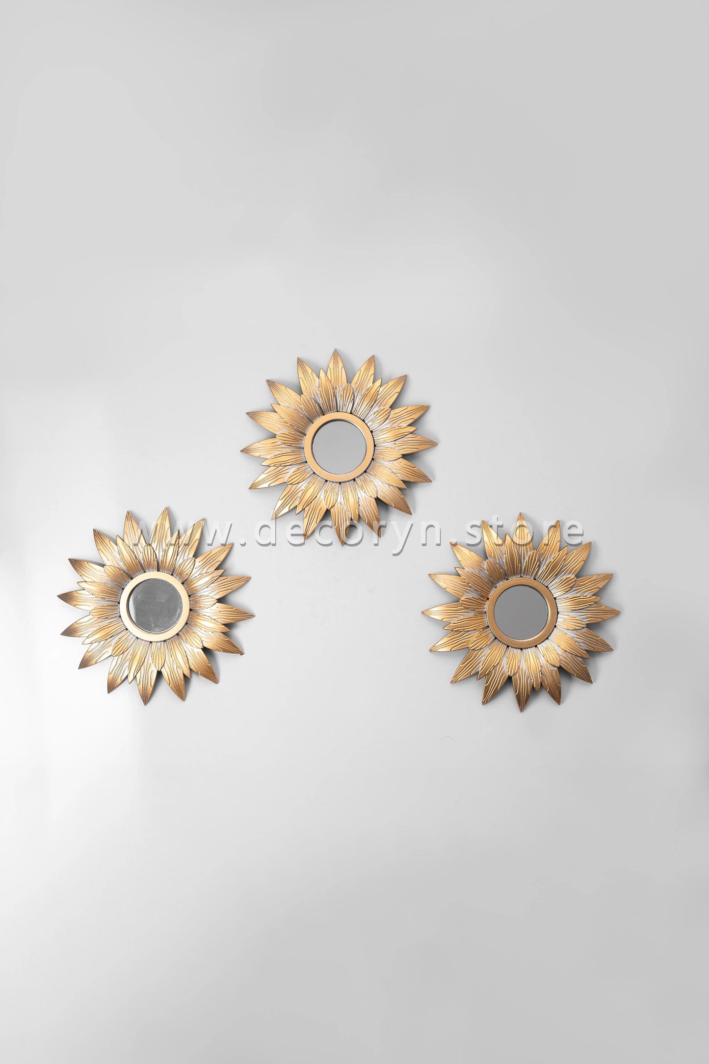 Golden Bloom Mirror Wall Accent