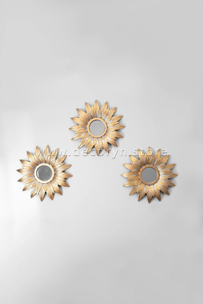 Golden Bloom Mirror Wall Accent