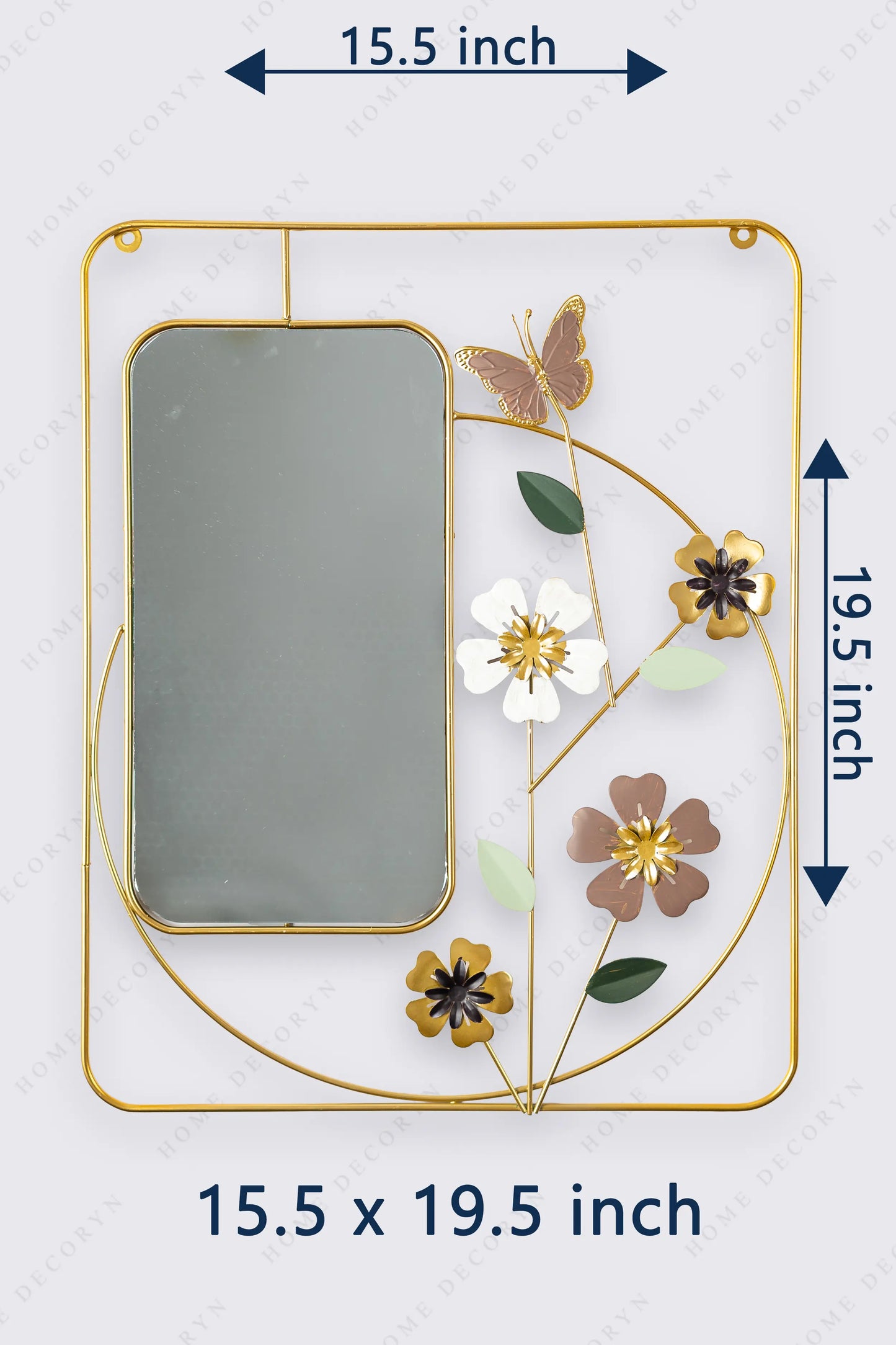 Golden Blossom Mirror Wall Frame