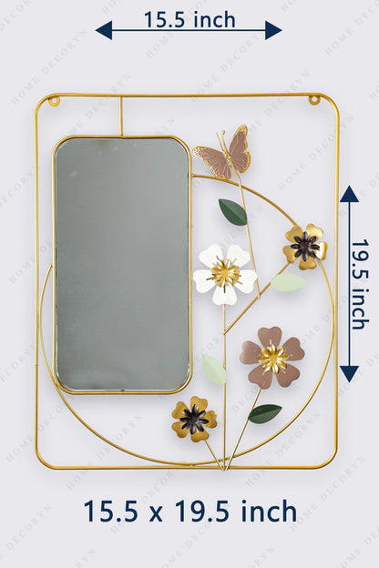 Golden Blossom Mirror Wall Frame