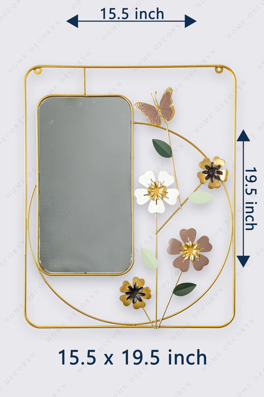Golden Blossom Mirror Wall Frame