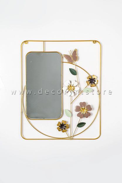 Golden Blossom Mirror Wall Frame