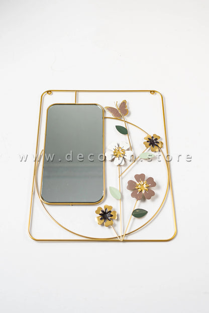 Golden Blossom Mirror Wall Frame